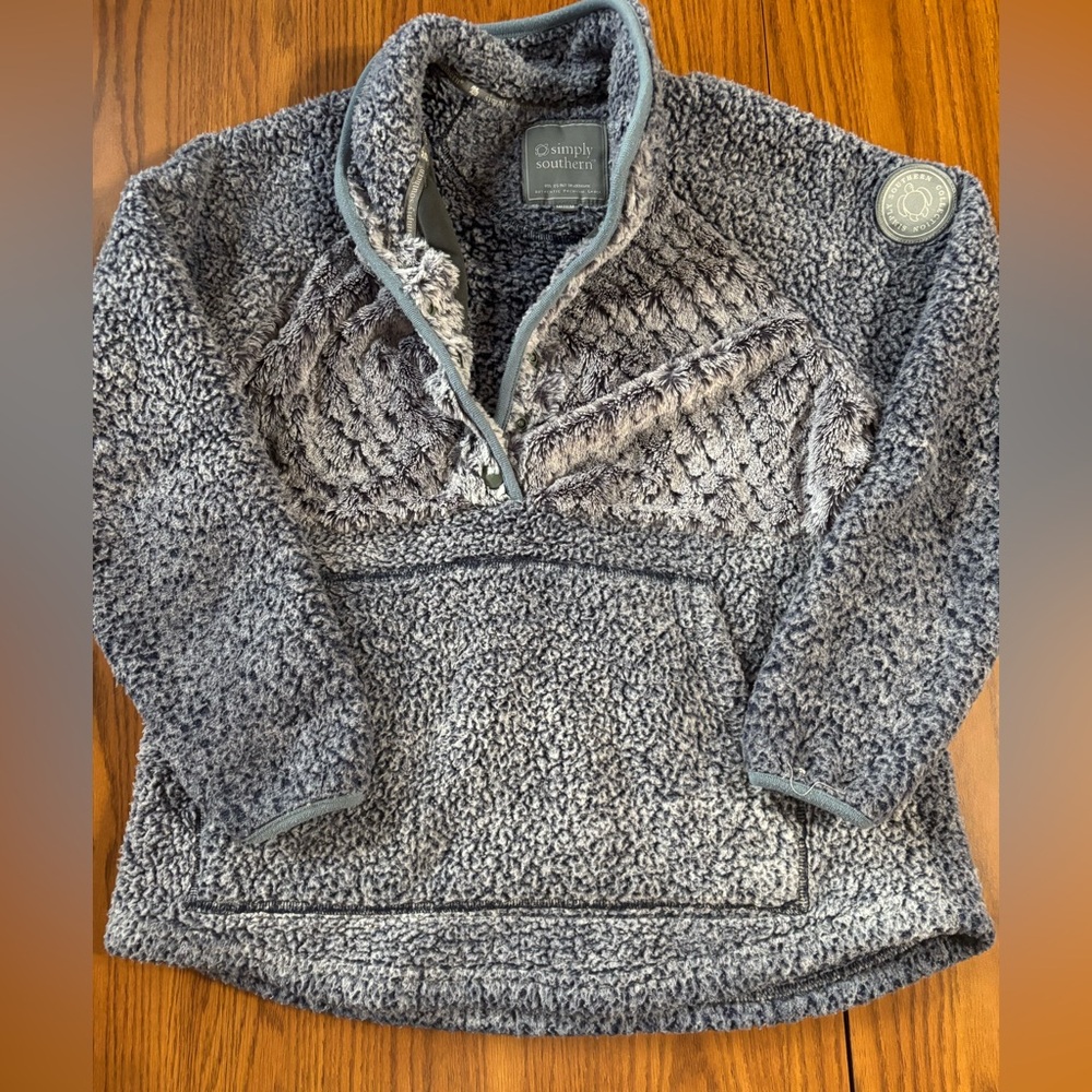 Simply Southern Soft Blue Sherpa Pullover